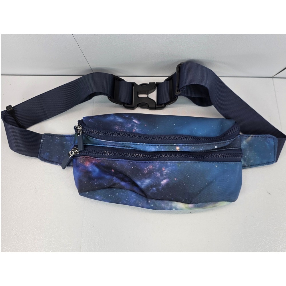 Galaxy Print Fanny Pack Waist Bag Belt Bag‎ Adjustable Strap Multiple Zippers